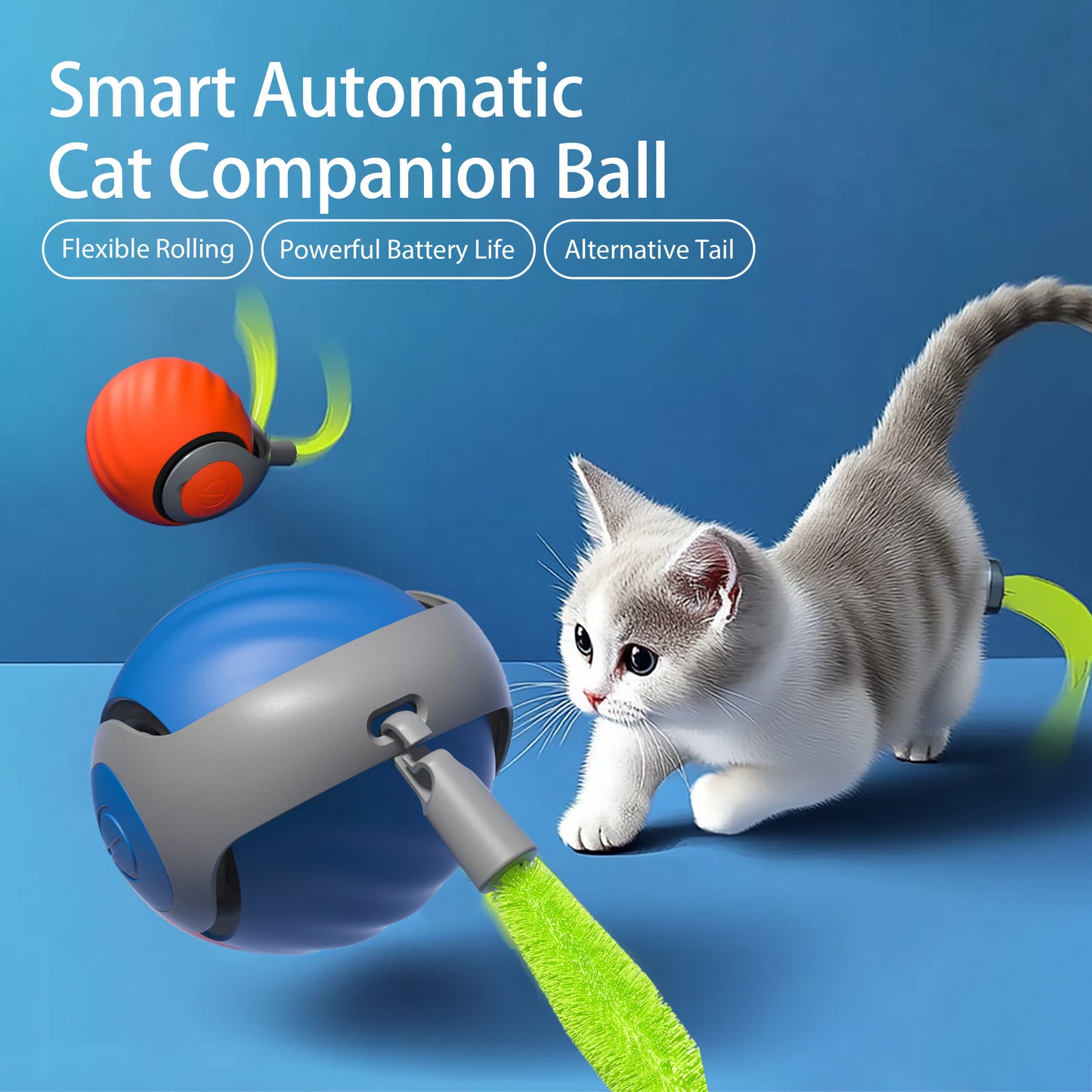 2025 Smart Interactive Cat Ball,Type-C Rechargeable Interactive Cats Toy